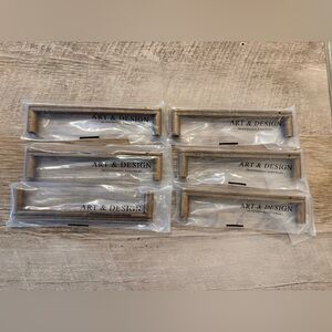 Set Of 6 Solid Brass Cabinet Hardware Pulls w/Screws - 5 3/8" NEW